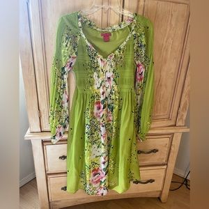 Green flower dress